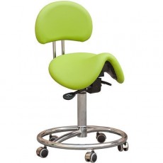 kovová židle Cline-KL, sedlo s opěradlem,kruhová podnož,chrom,čalouněná, barva sv. zelená č.56048