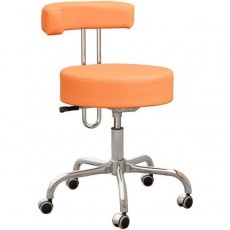 Kovová židle Dental CHFV  sedačka otočná, podnož F, chrom, vysoké čalounění, barva 10, tyrkys