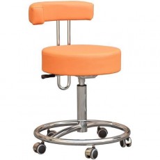 Kovová židle Dental CHKV sedačka otočná, kruhová podnož, chrom,vysoké čalounění, barva Bronco 2