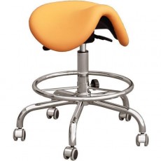 Kovová židle Cline-FK sedačka/sedlo, otočná,,podnož F,chrom,kruh,čalounění, barva 6649 tm.modrá