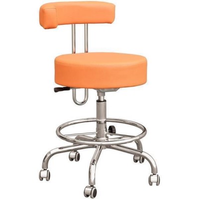 Kovová židle Dental CHFVK,sedačka otočná,podnož F,kruh,chrom,vysoké čalounění,barva modrá N1