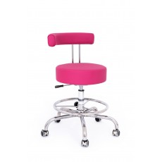 Kovová židle Dental CHFVK,sedlačka otočná,podnož F,kruh,chom,vysoké čalounění,barva bílá BA1