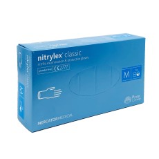 Jednorázové nepudrované ochranné nitrilové rukavice NITRYLEX classic, modré, balení 100 ks, vel. S