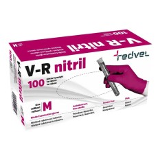 Jednorázové nepudrované ochranné nitrilové rukavice V-R růžové, balení 100 ks, vel. S