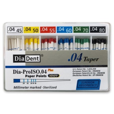 Papírové čepy Diadent 050/.04 100ks kalibrované